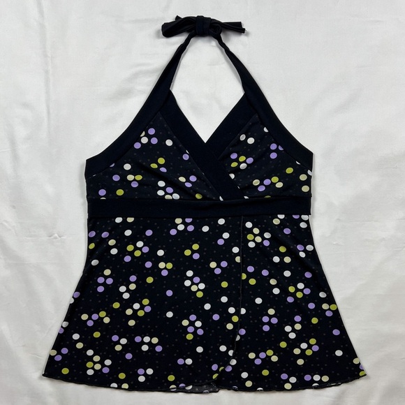 90’s Polka Dot Cropped Halter Top - Picture 2 of 6